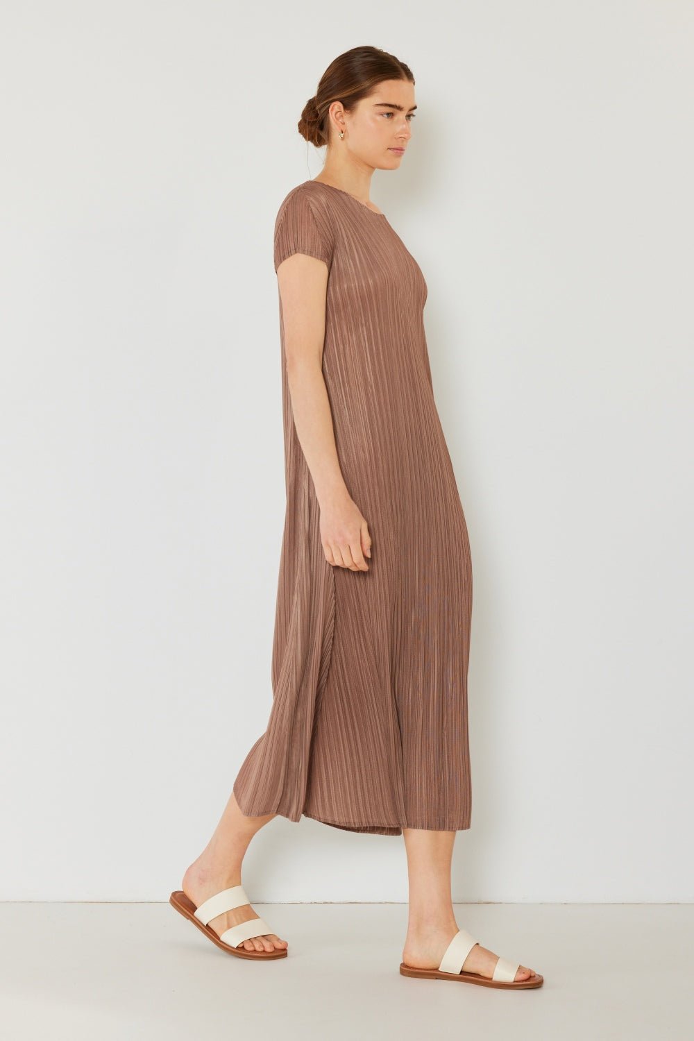 Marina West Swim Pleated Cap Sleeve A-Line Dress - AnAs Market