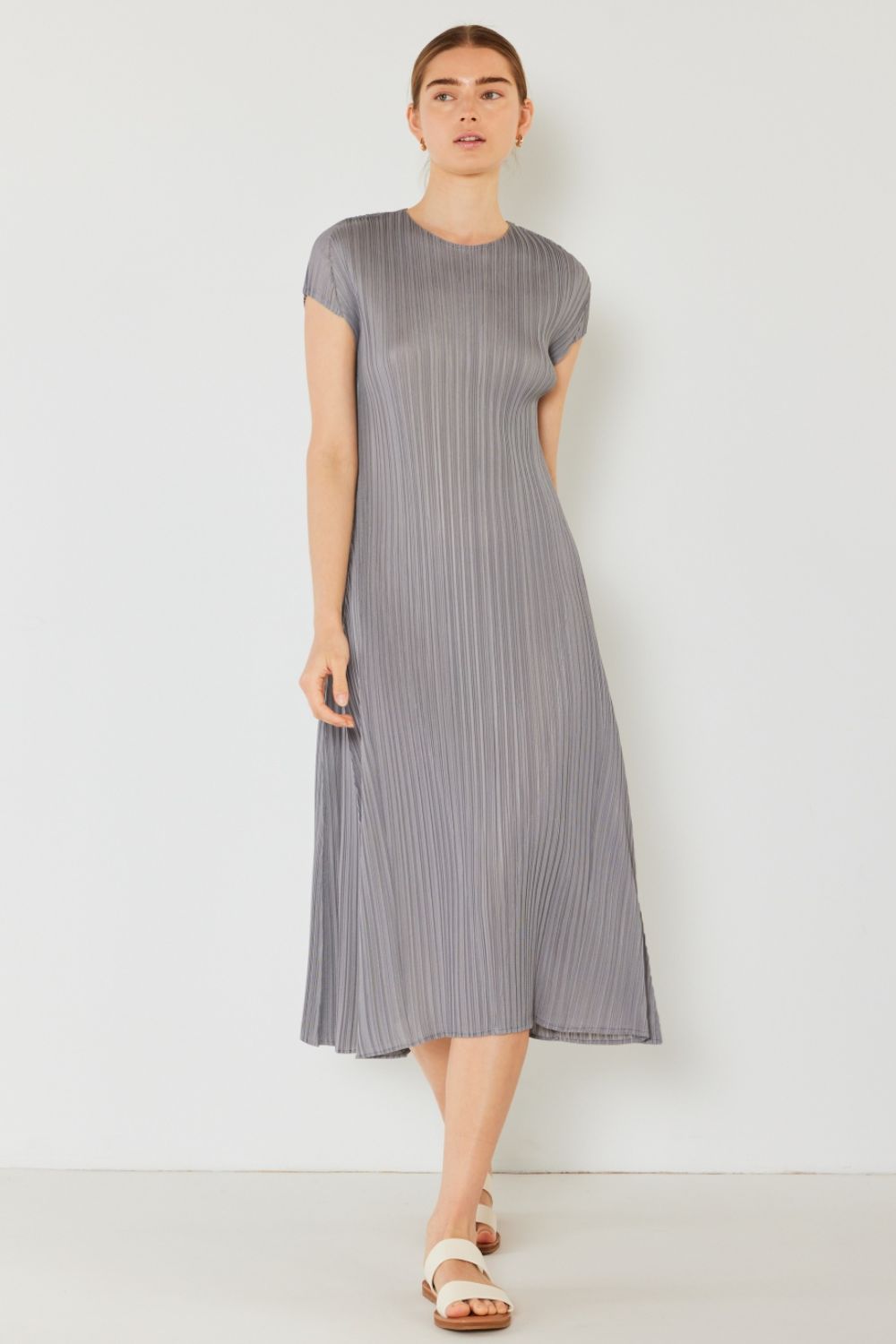 Marina West Swim Pleated Cap Sleeve A-Line Dress - AnAs Market