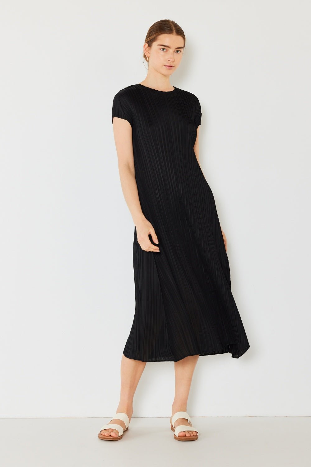 Marina West Swim Pleated Cap Sleeve A-Line Dress - AnAs Market