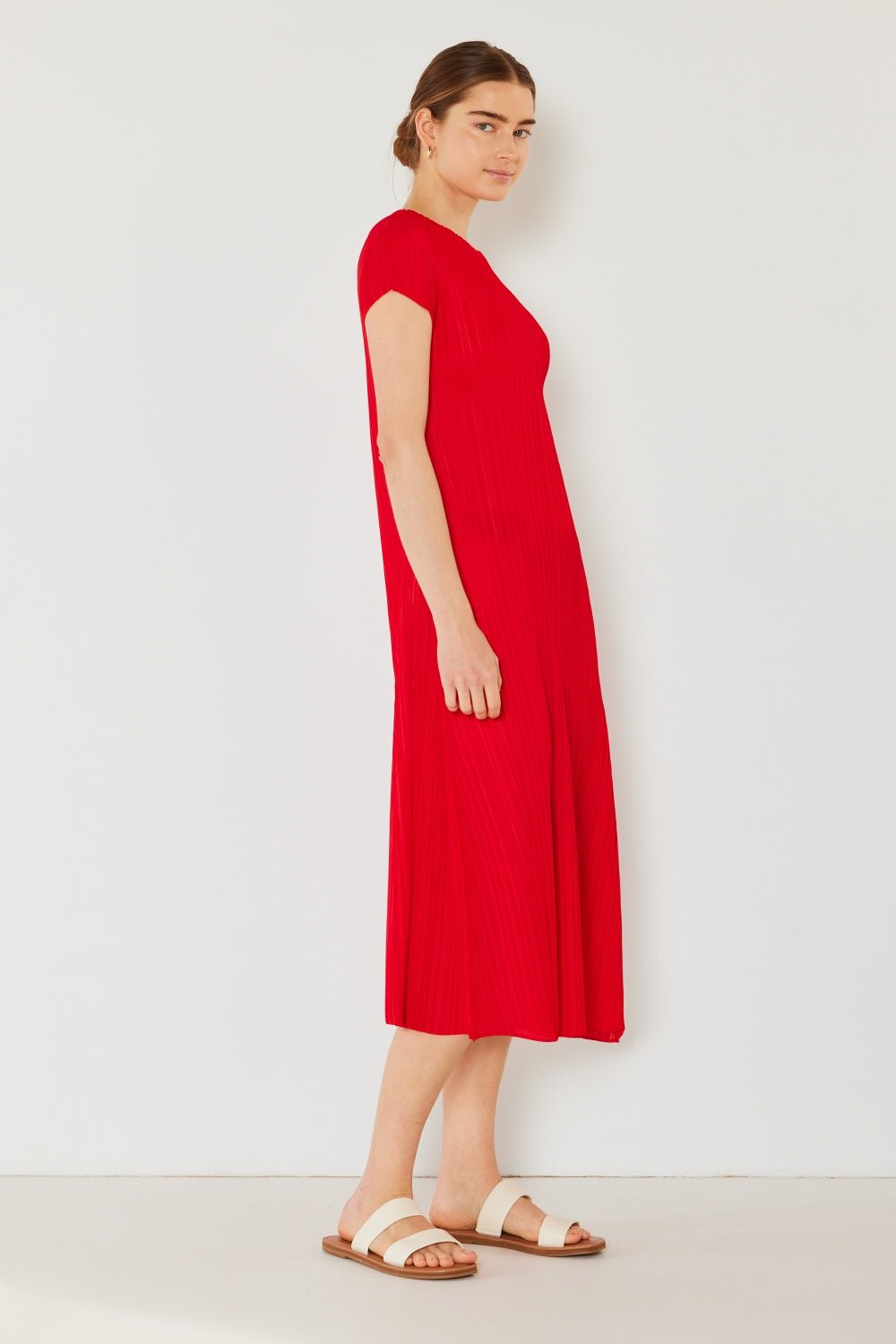 Marina West Swim Pleated Cap Sleeve A-Line Dress - AnAs Market