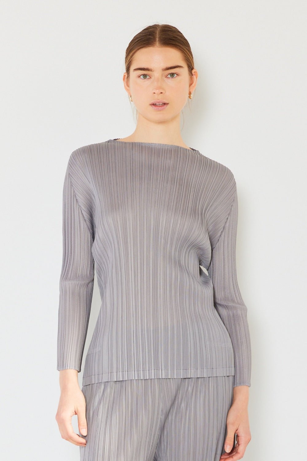 Marina West Swim Pleated Long Sleeve Boatneck Top - AnAs Market