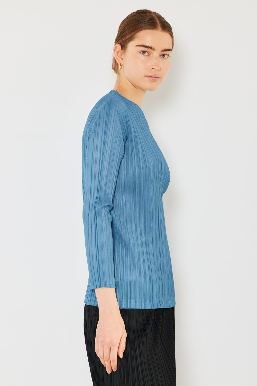 Marina West Swim Pleated Long Sleeve Boatneck Top - AnAs Market