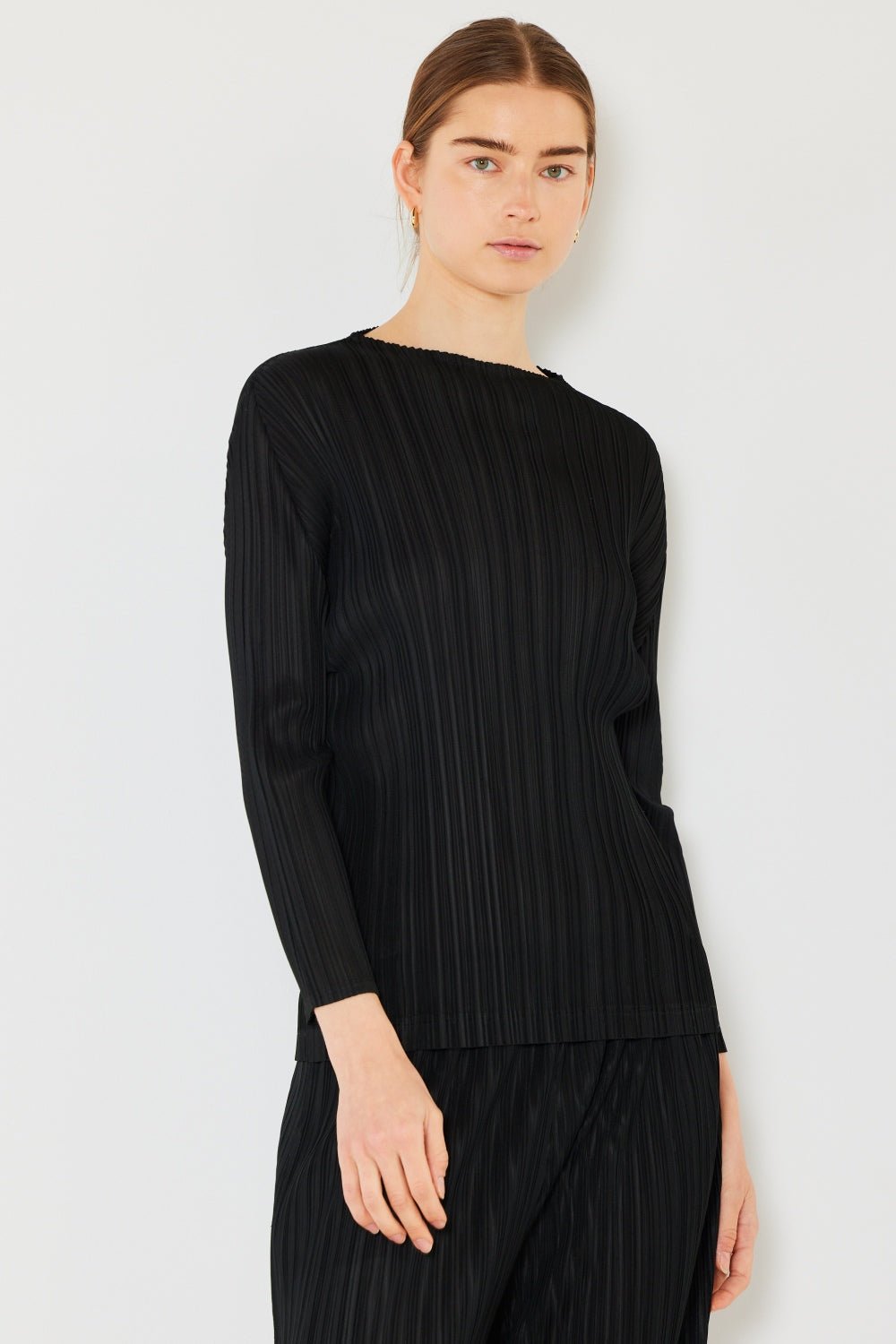 Marina West Swim Pleated Long Sleeve Boatneck Top - AnAs Market