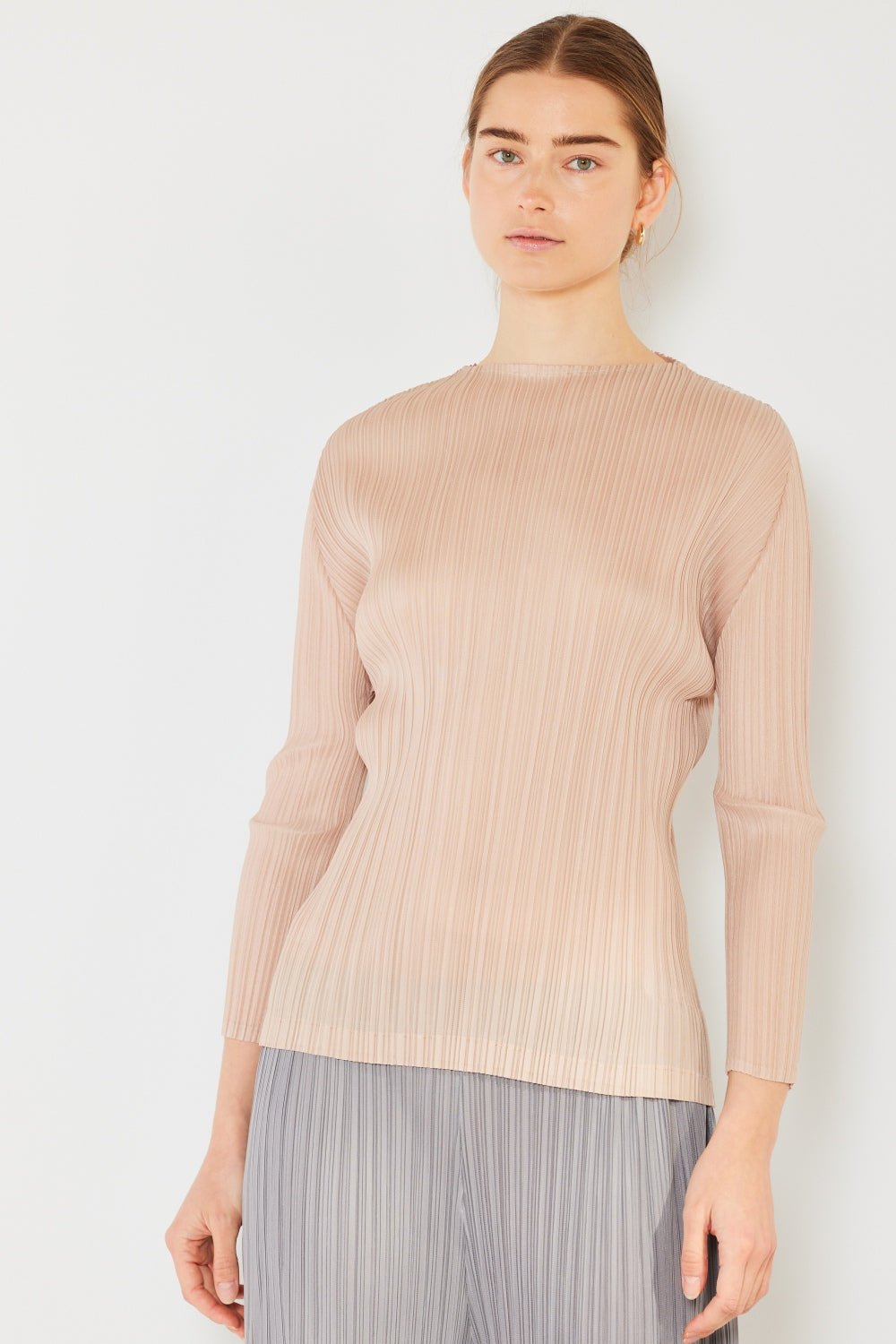 Marina West Swim Pleated Long Sleeve Boatneck Top - AnAs Market