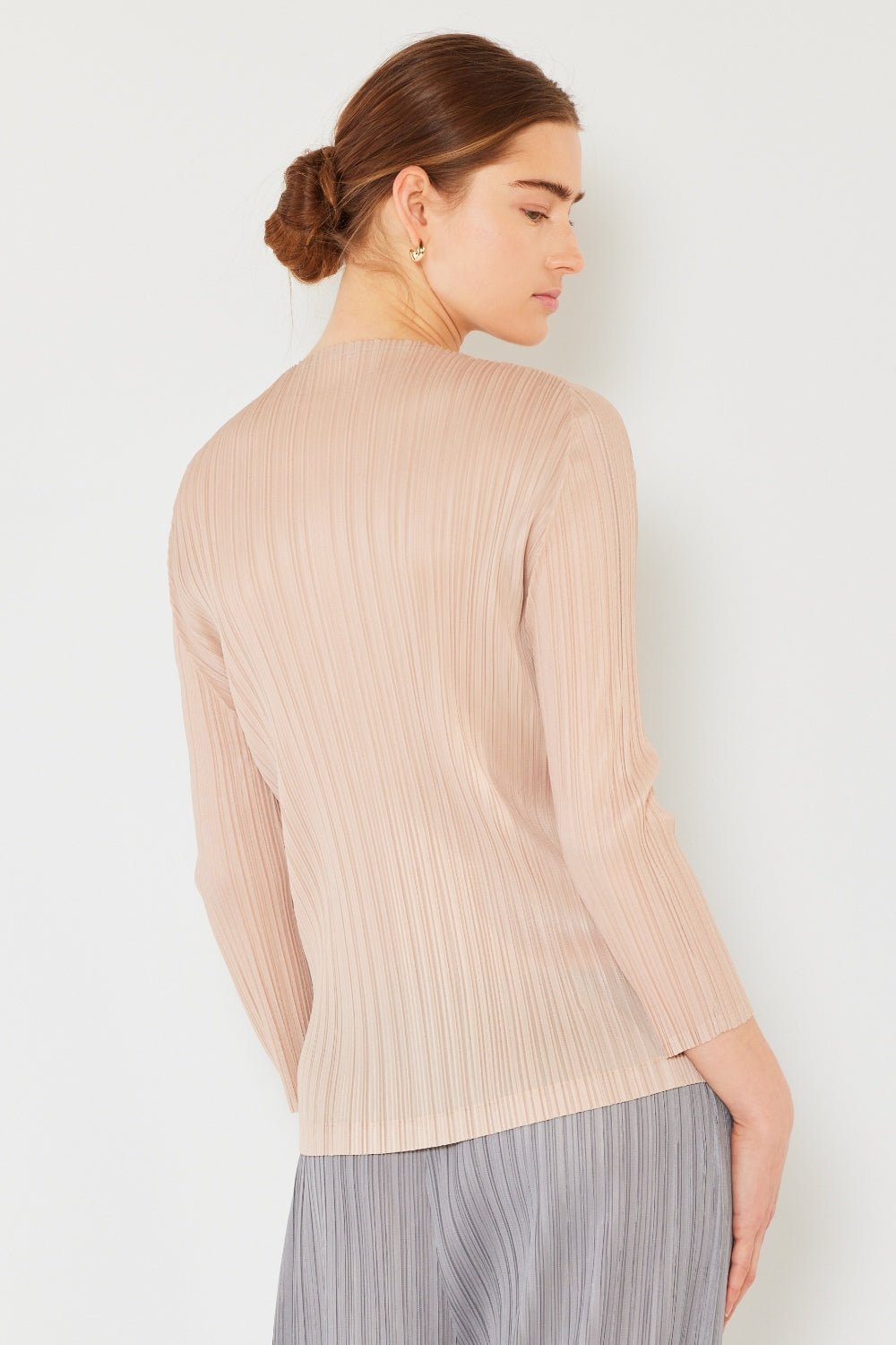 Marina West Swim Pleated Long Sleeve Boatneck Top - AnAs Market