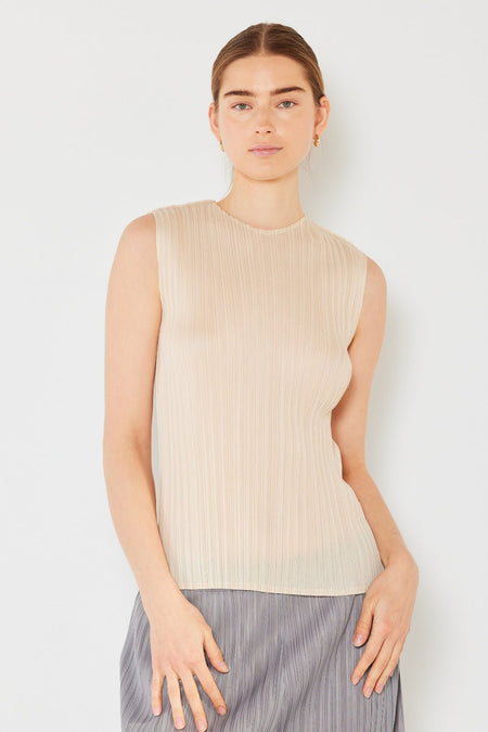 Marina West Swim Pleated Sleeveless Crewneck Tank - S. M. & Co. Tops/Tank Tops