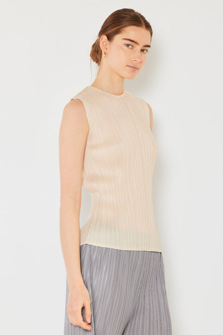 Marina West Swim Pleated Sleeveless Crewneck Tank - S. M. & Co. Tops/Tank Tops