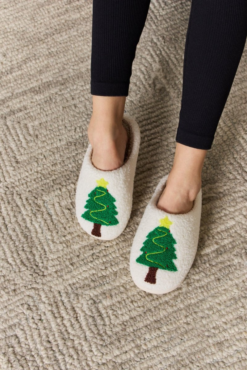 Melody Christmas Tree Cozy Slippers - S. M. & Co.