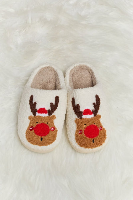 Melody Rudolph Print Plush Slide Slippers - S. M. & Co.