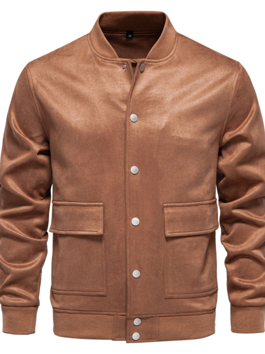 Men's Baseball Collar Snap Down Jacket - S. M. & Co.