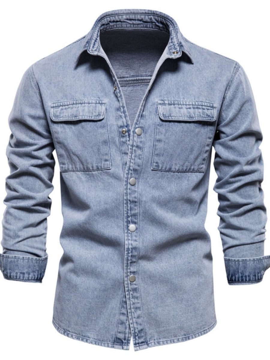 Men's Button Down Chest Pocket Denim Jacket - S. M. & Co.