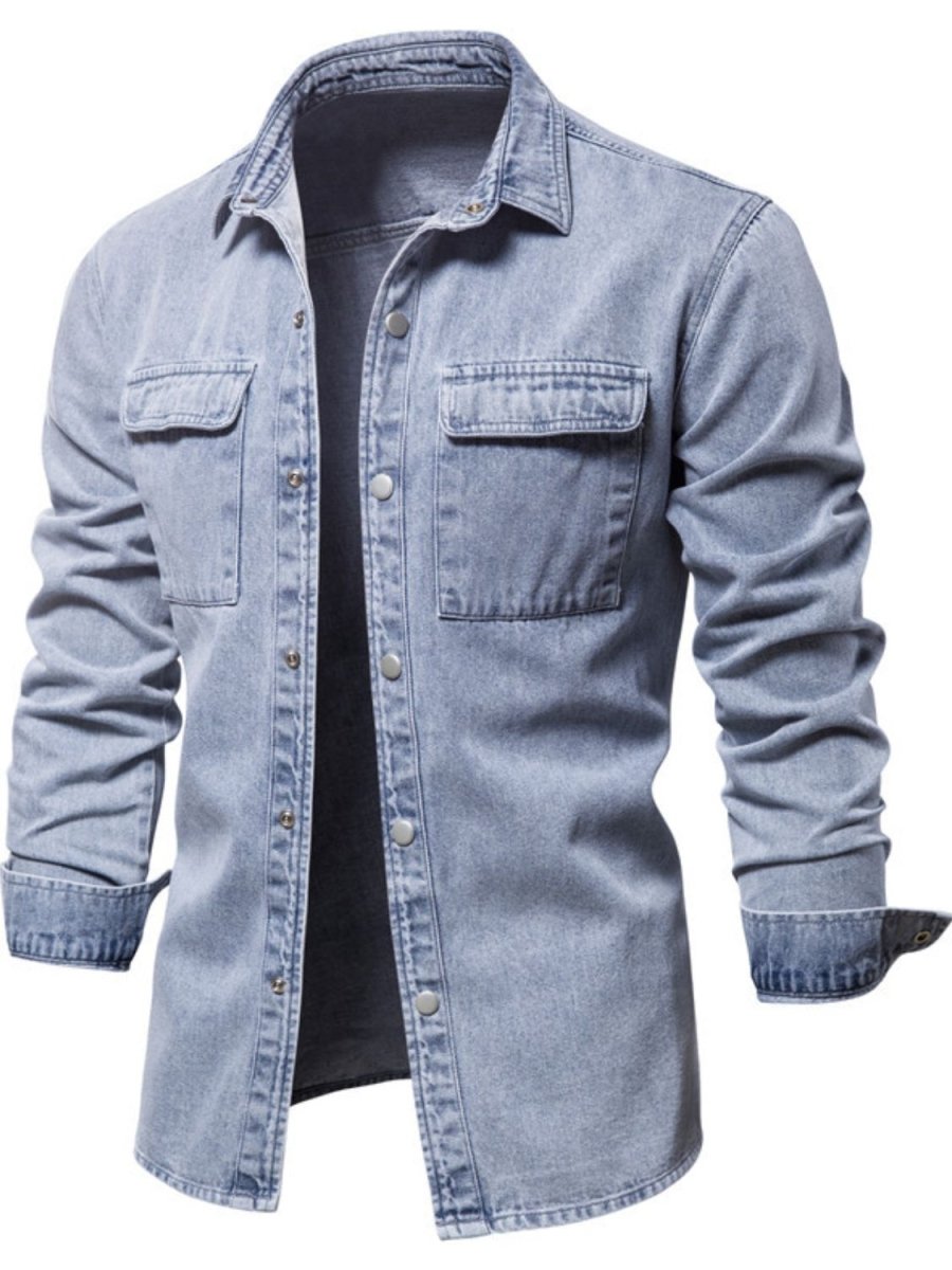 Men's Button Down Chest Pocket Denim Jacket - S. M. & Co.