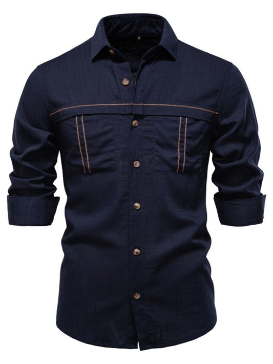 Men's Button Down Collared Neck Shirt - S. M. & Co.