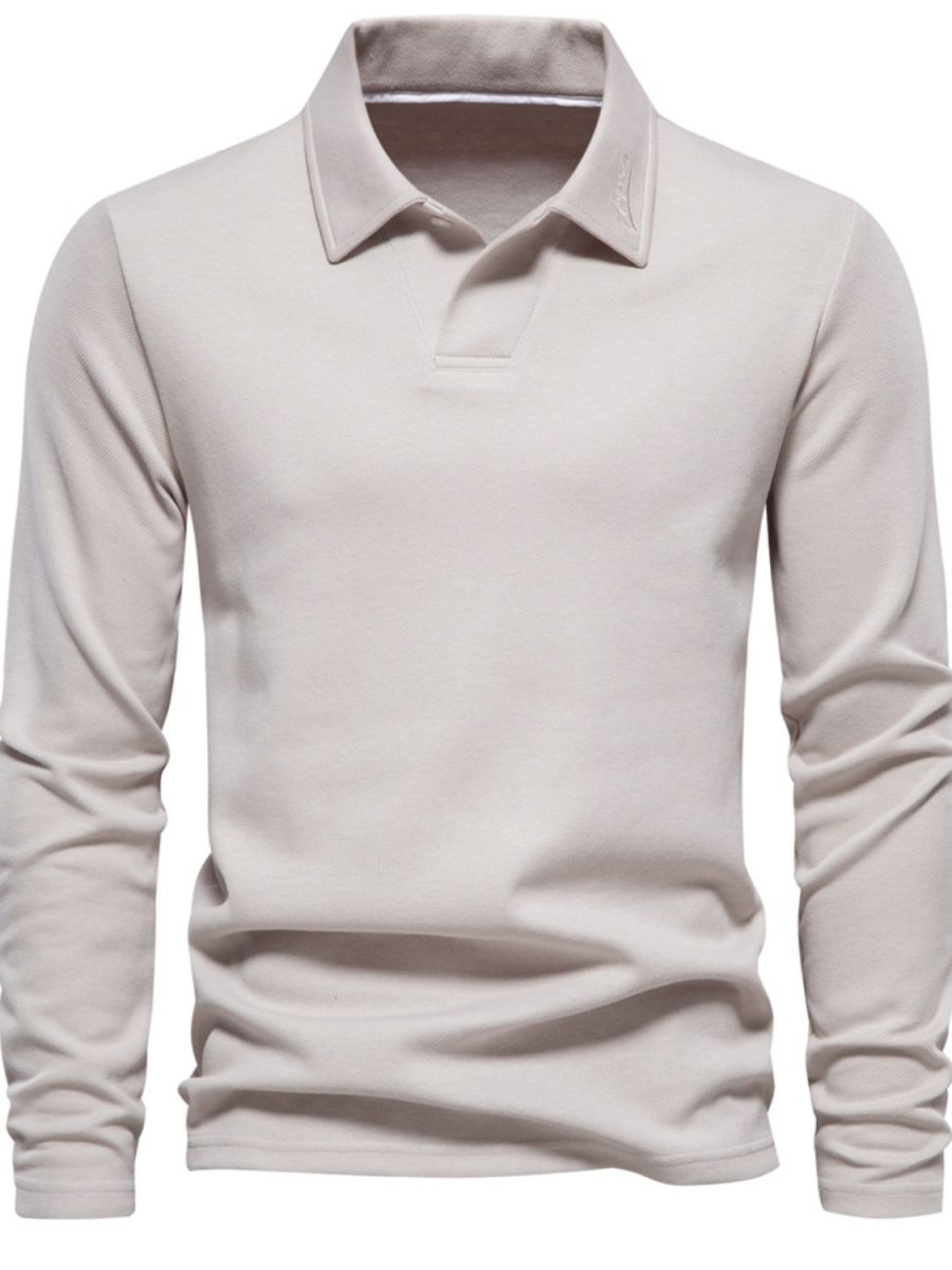 Men's Collared Neck Long Sleeve Polo - S. M. & Co.