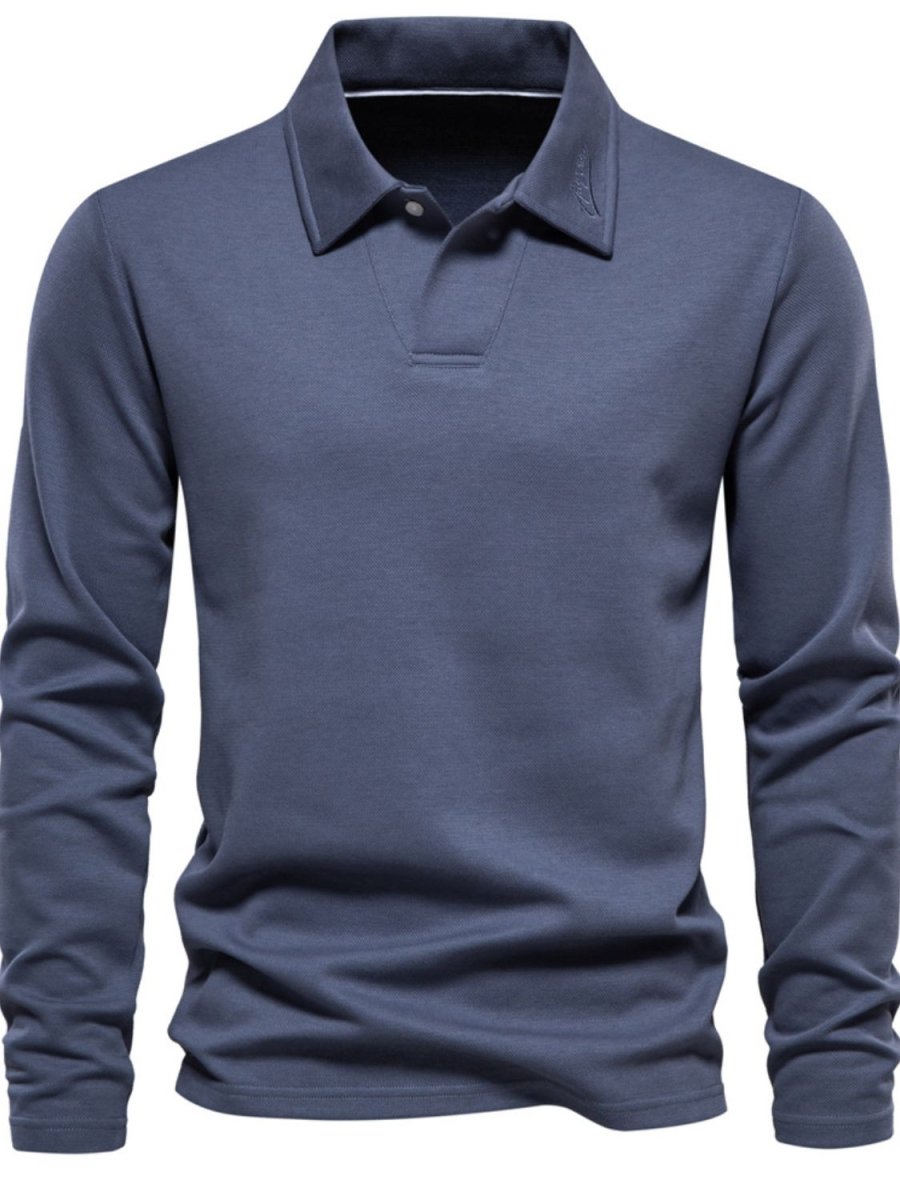 Men's Collared Neck Long Sleeve Polo - S. M. & Co.