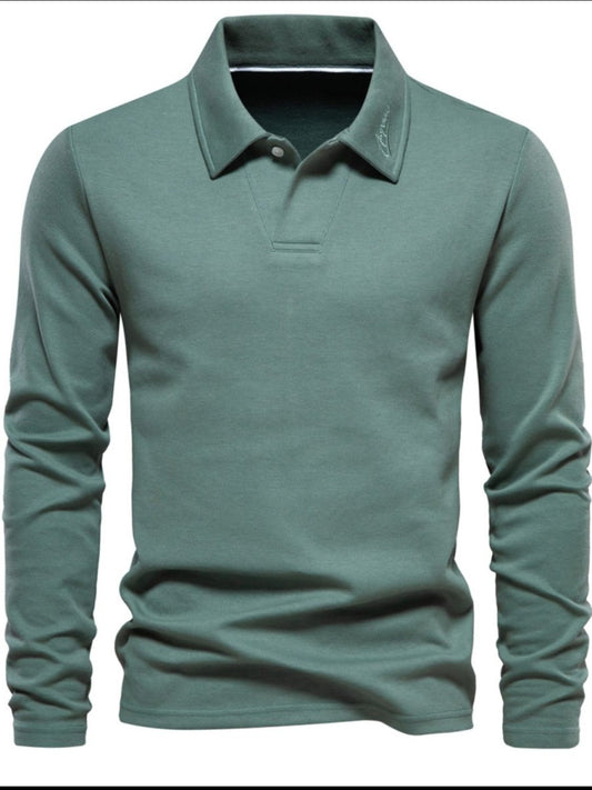 Men's Collared Neck Long Sleeve Polo - S. M. & Co.