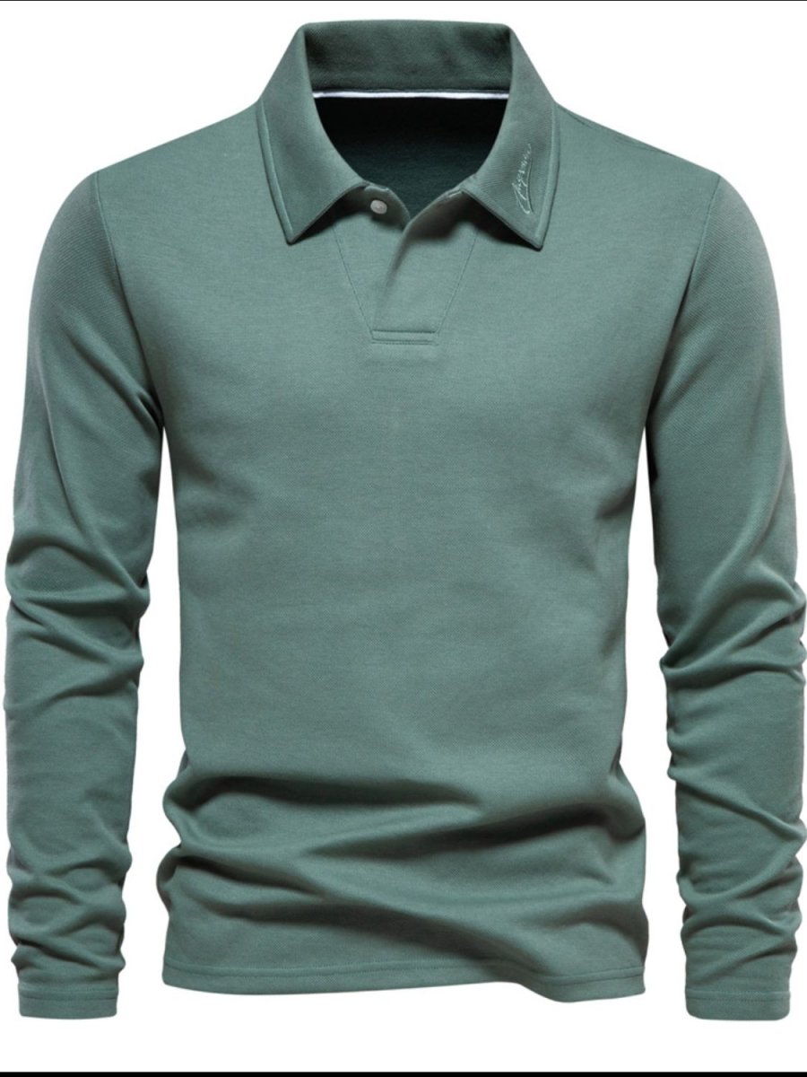 Men's Collared Neck Long Sleeve Polo - S. M. & Co.