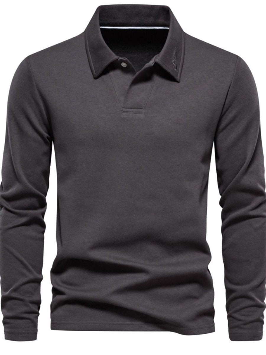 Men's Collared Neck Long Sleeve Polo - S. M. & Co.