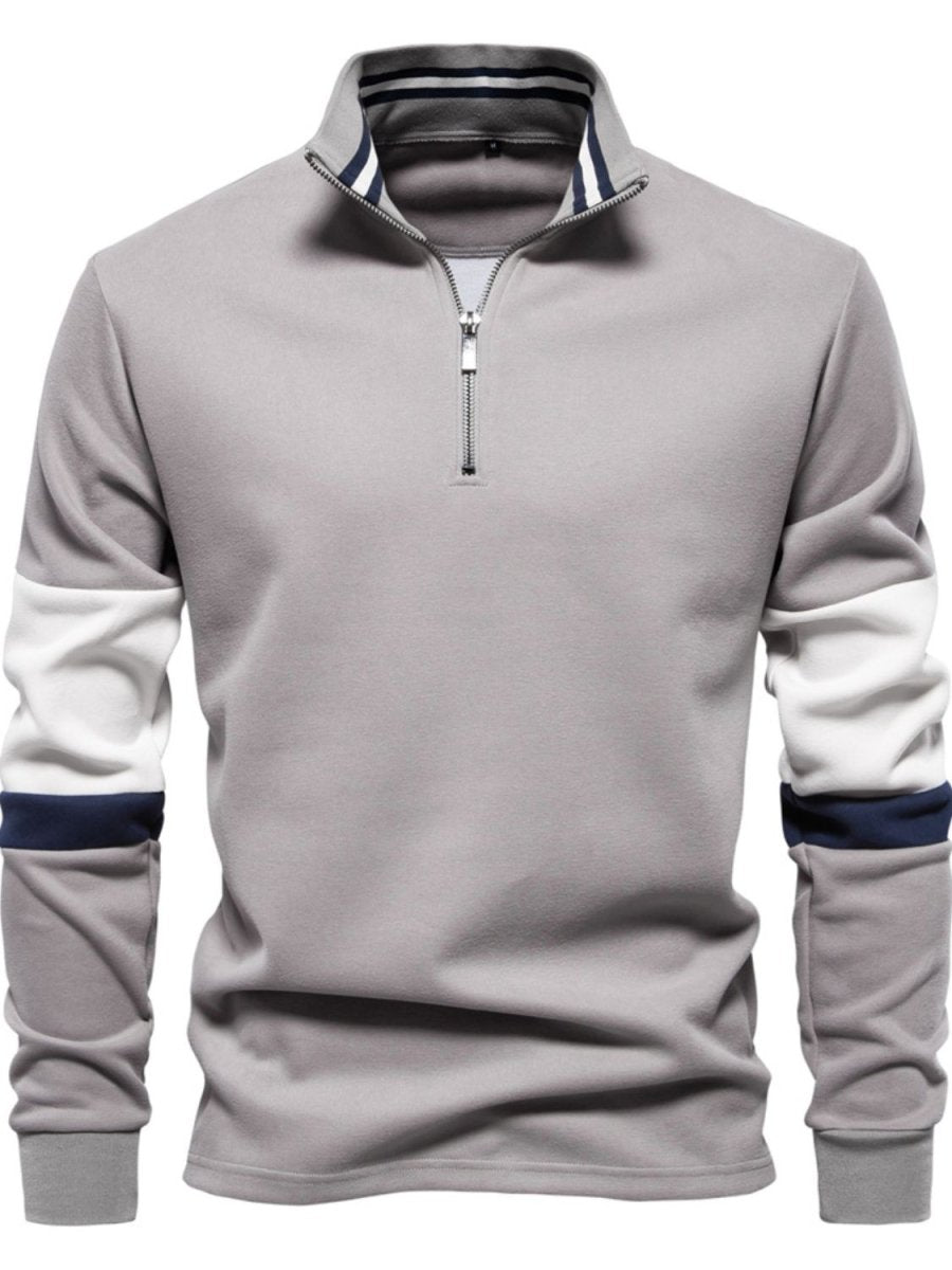 Men's Color Block Long Sleeve Polo - S. M. & Co.