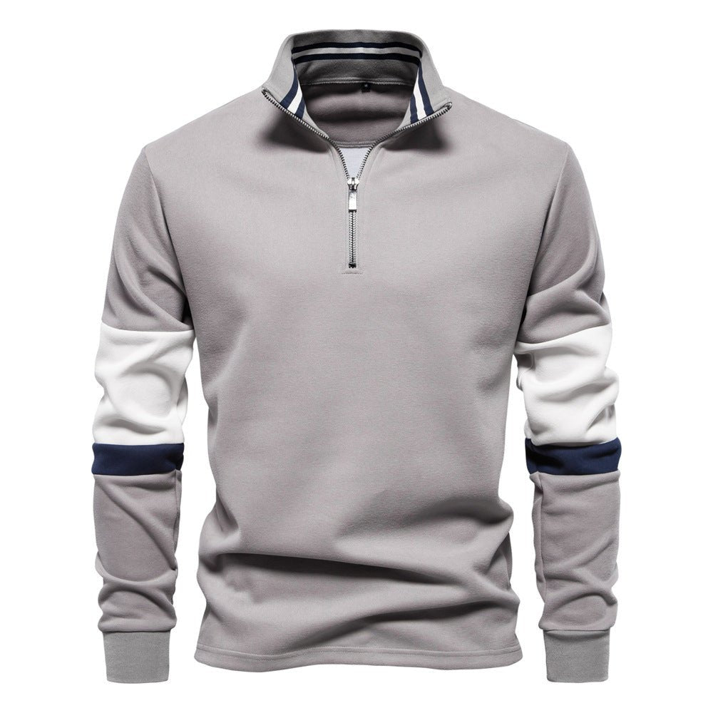 Men's Color Block Long Sleeve Polo - S. M. & Co.
