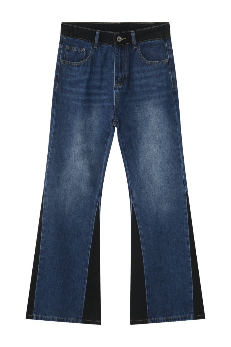 Men's Contrast Bootcut Jeans with Pockets - S. M. & Co.