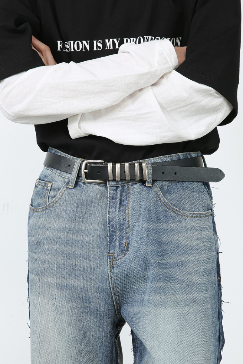 Men's Contrast Loose Fit Jeans - S. M. & Co.