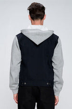 Men's Denim Jacket with Fleece Hoodies - S. M. & Co.