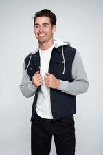 Men's Denim Jacket with Fleece Hoodies - S. M. & Co.