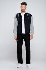 Men's Denim Jacket with Fleece Hoodies - S. M. & Co.