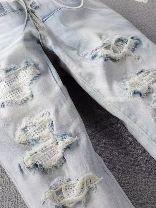 Men's Distressed Jeans with Pockets - S. M. & Co.