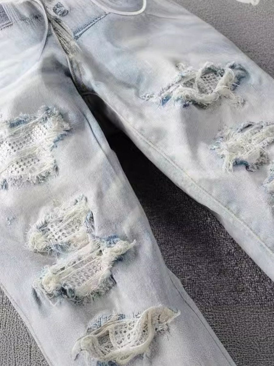 Men's Distressed Jeans with Pockets - S. M. & Co.