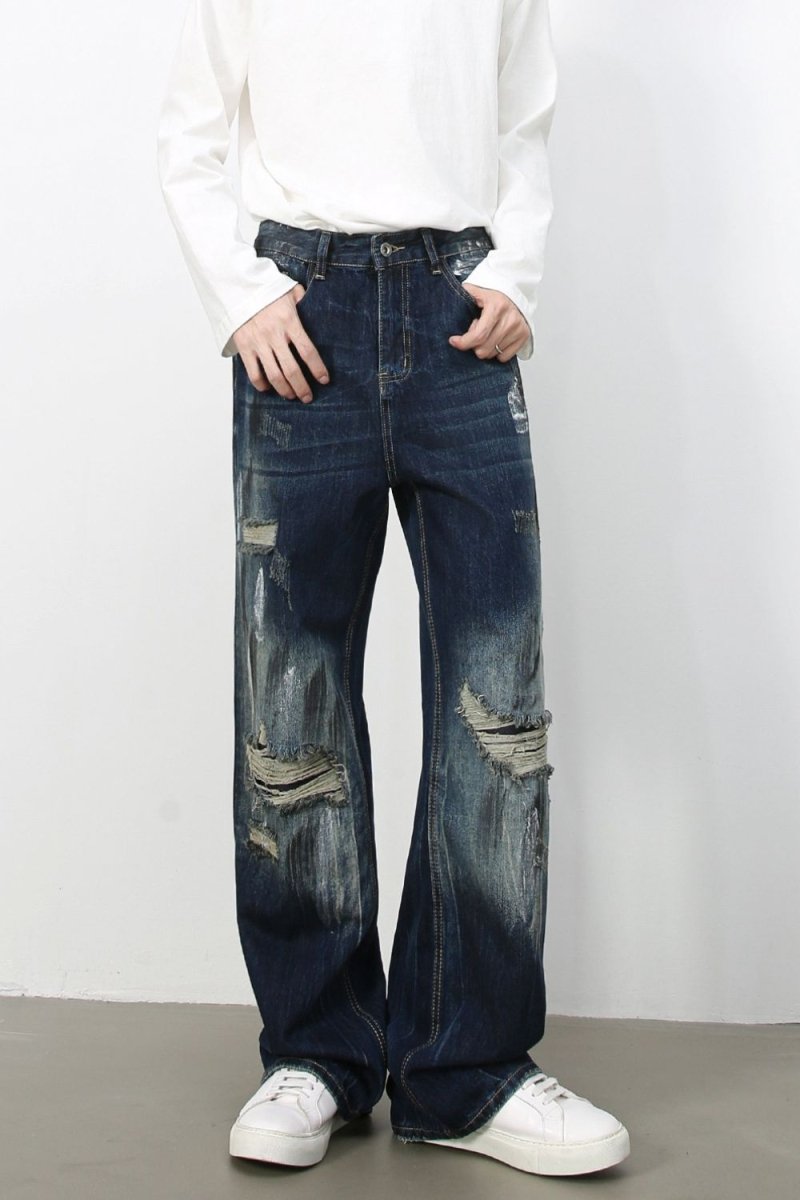 Men's Distressed Jeans with Pockets - S. M. & Co.