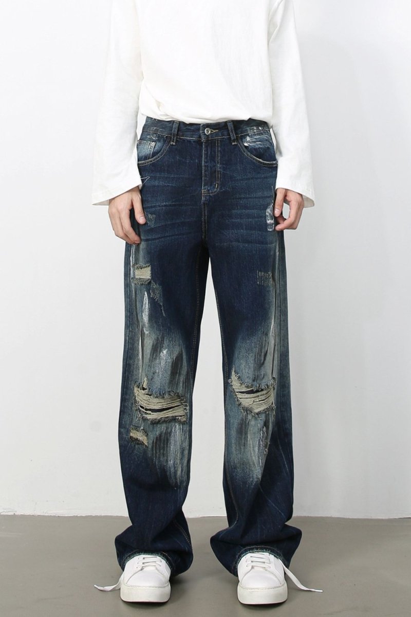 Men's Distressed Jeans with Pockets - S. M. & Co.