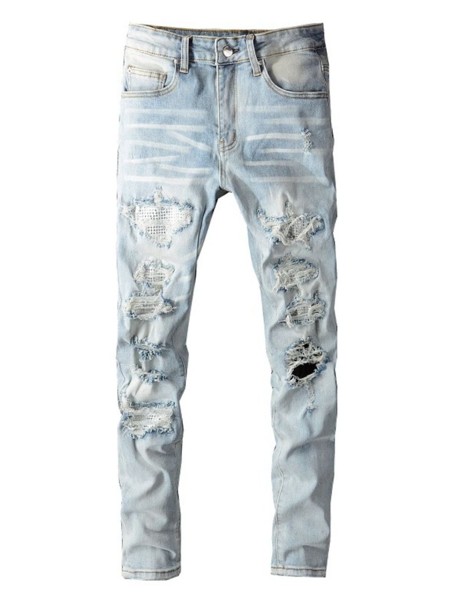 Men's Distressed Jeans with Pockets - S. M. & Co.