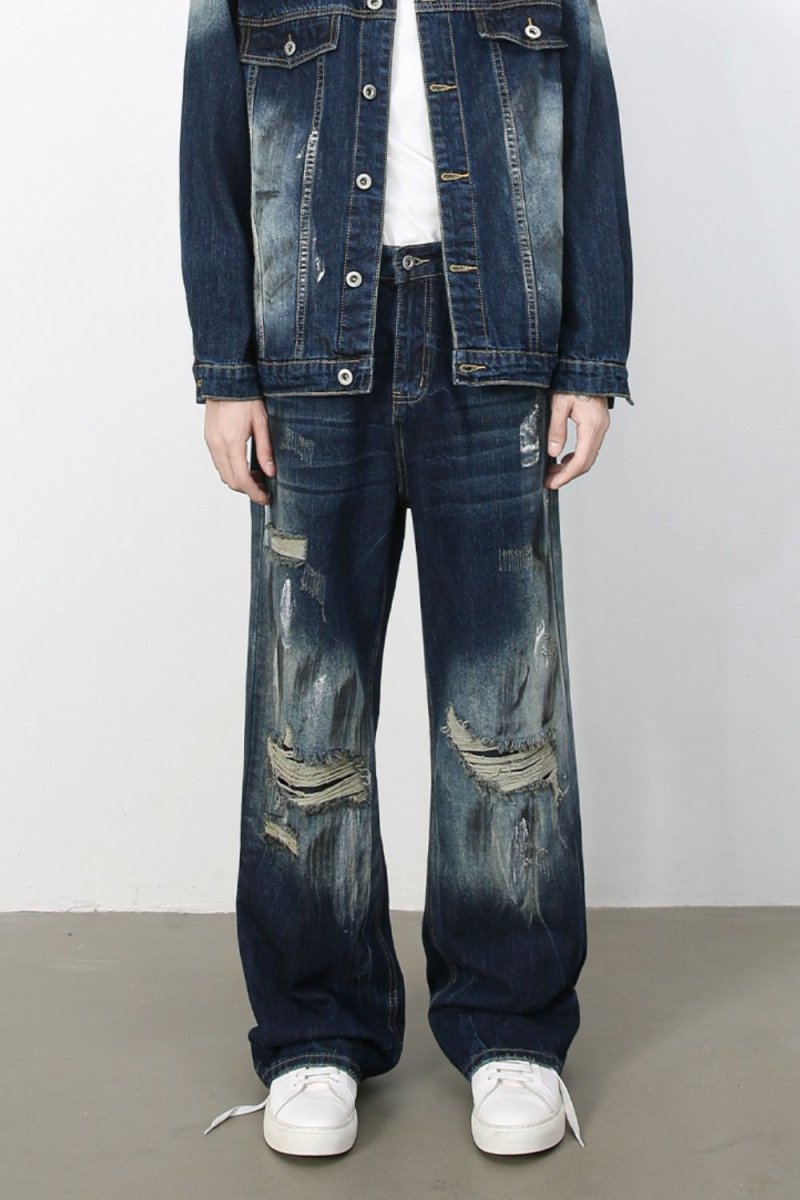 Men's Distressed Jeans with Pockets - S. M. & Co.