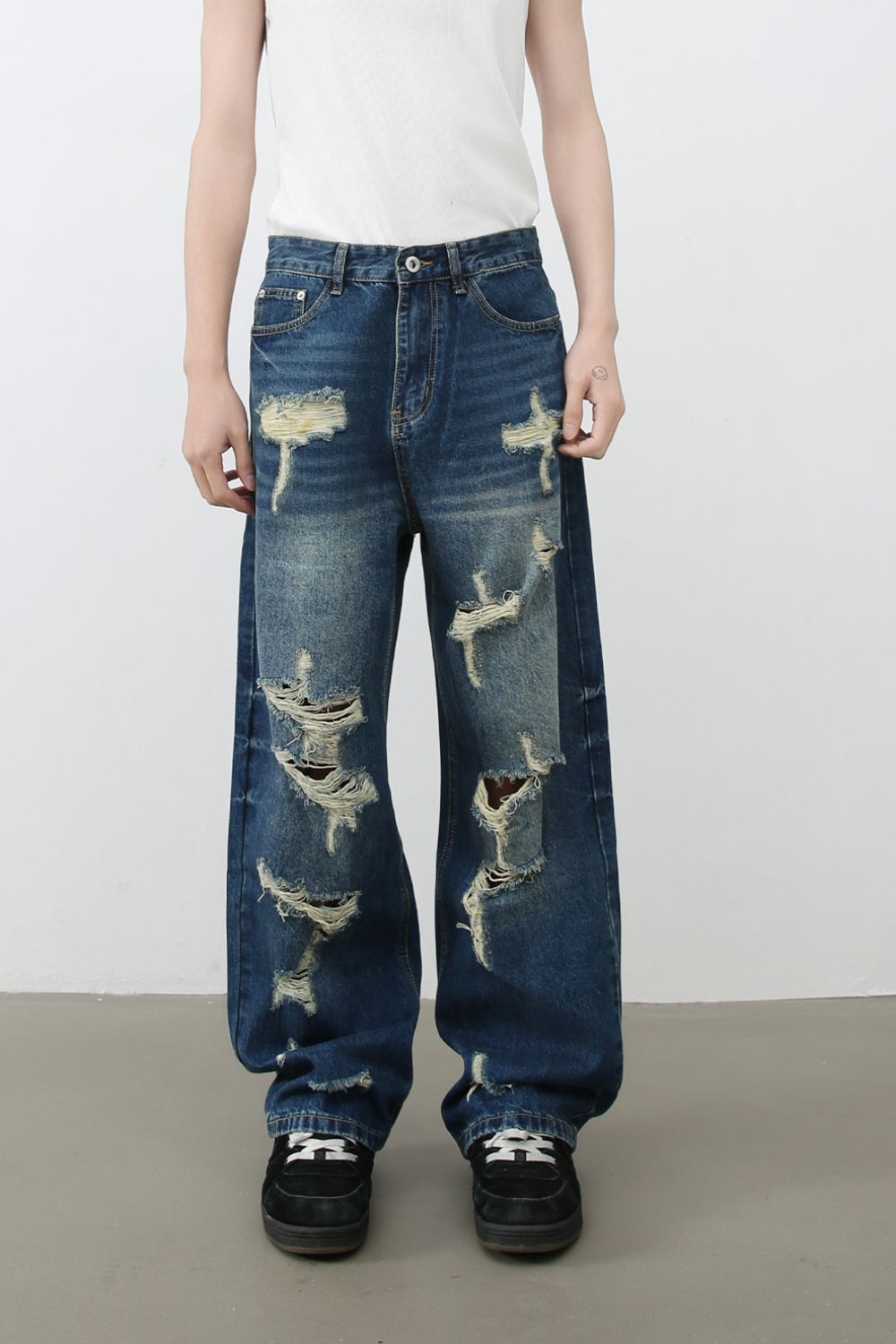 Men's Distressed Jeans with Pockets - S. M. & Co.