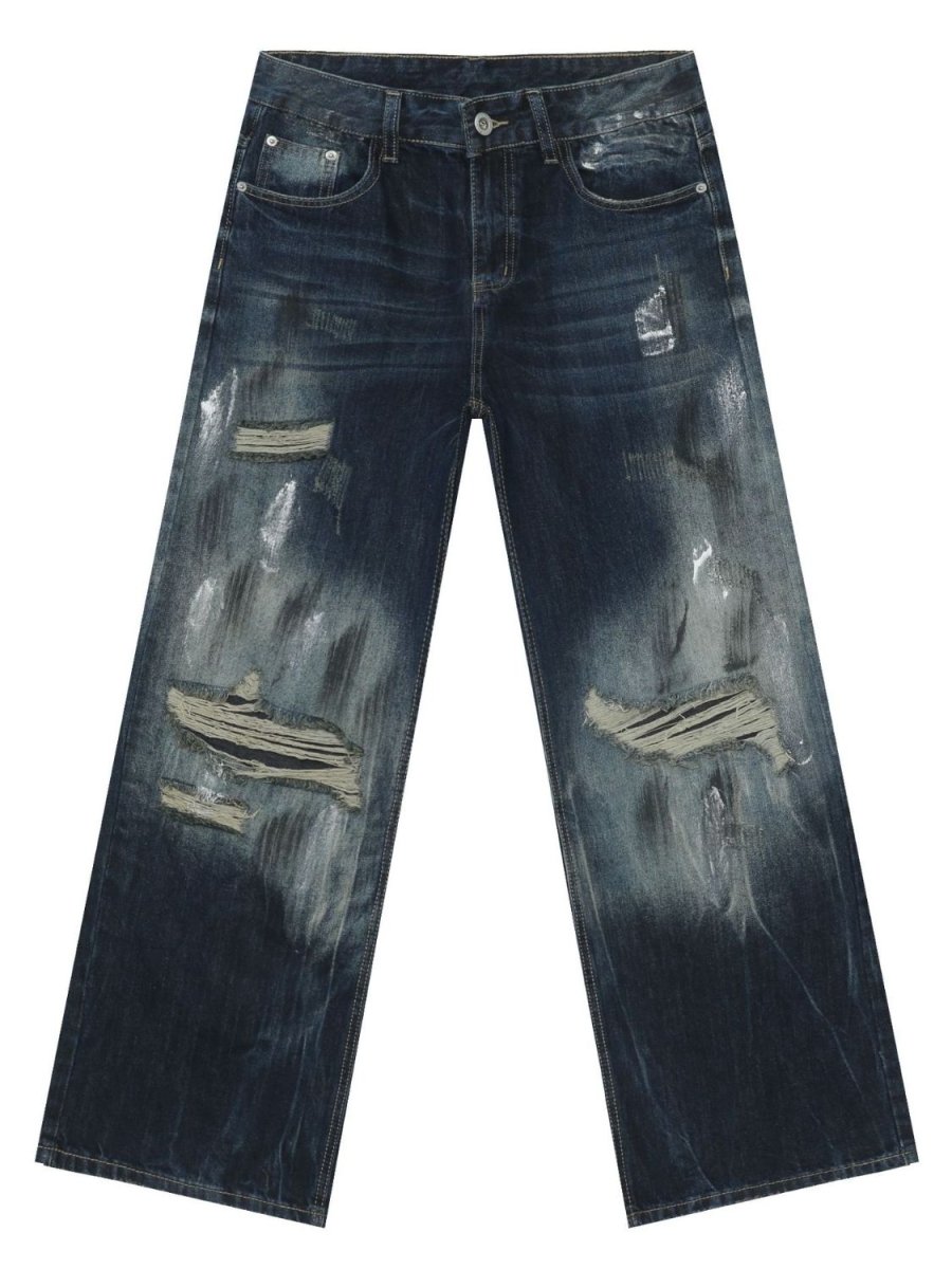 Men's Distressed Jeans with Pockets - S. M. & Co.