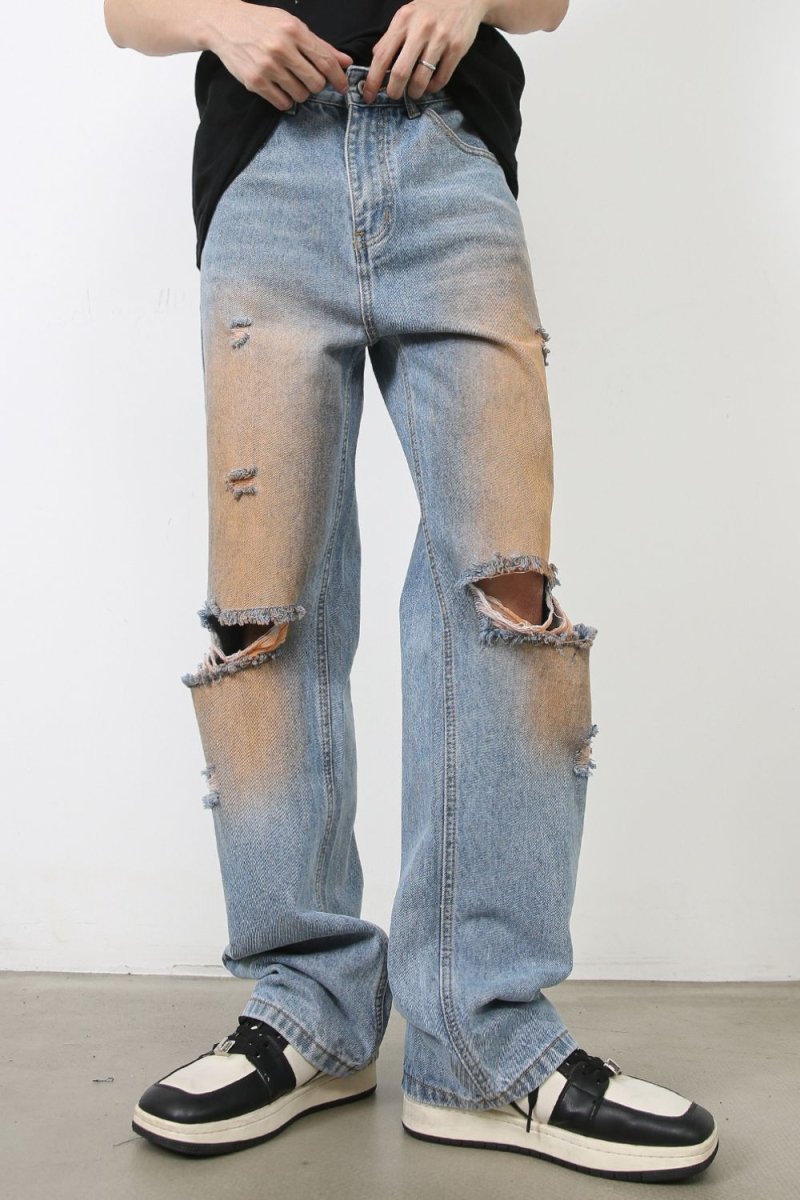 Men's Distressed Jeans with Pockets - S. M. & Co.