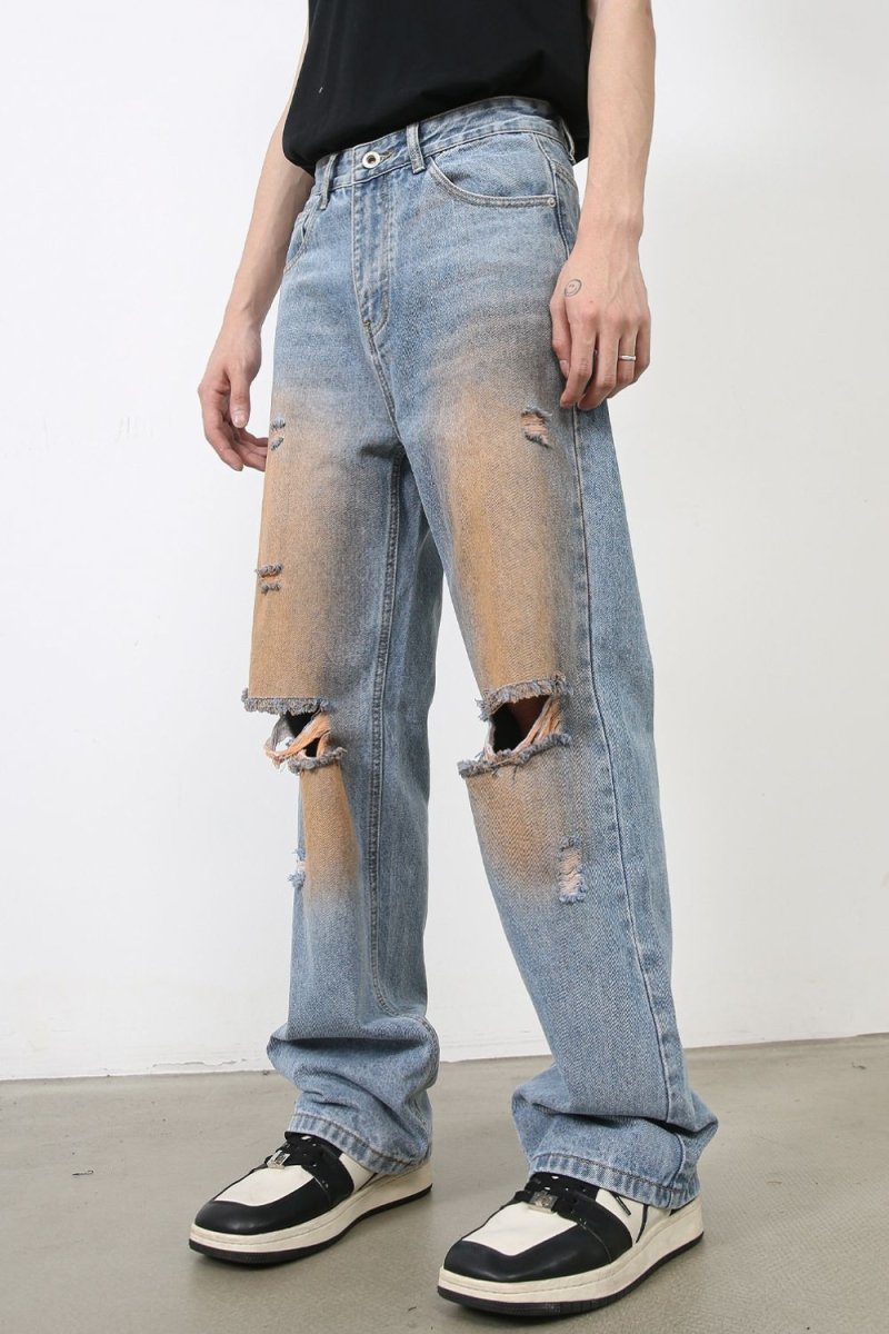 Men's Distressed Jeans with Pockets - S. M. & Co.
