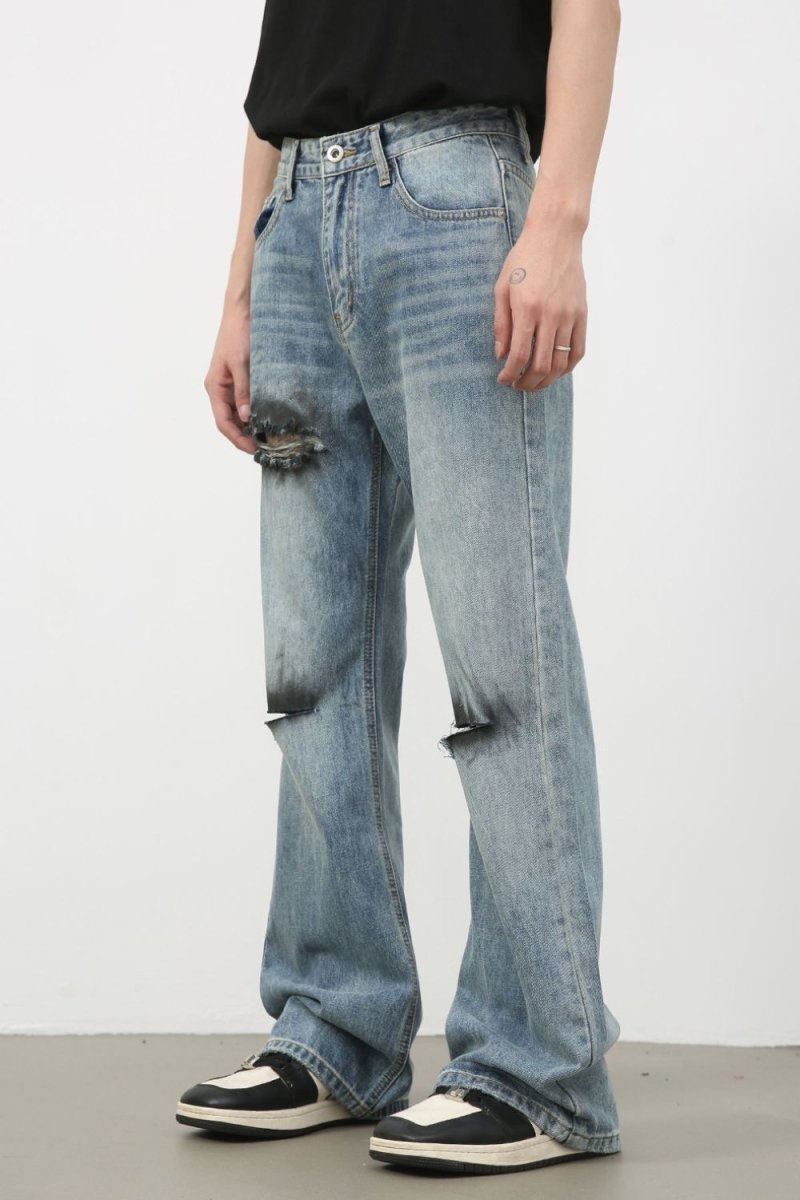 Men's Distressed Loose Fit Jeans - S. M. & Co.
