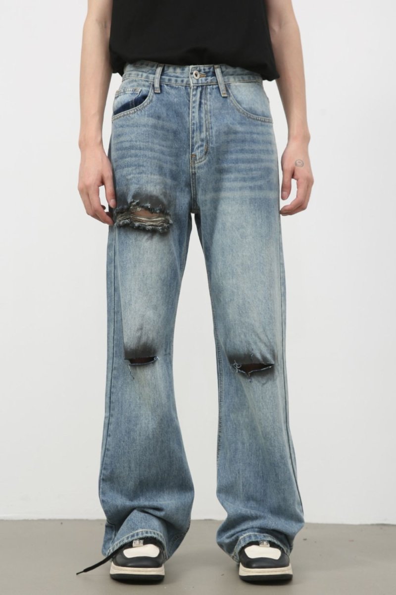 Men's Distressed Loose Fit Jeans - S. M. & Co.
