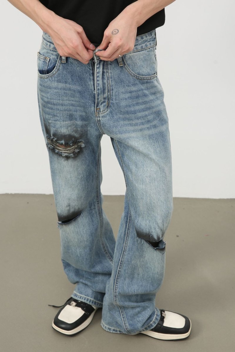 Men's Distressed Loose Fit Jeans - S. M. & Co.