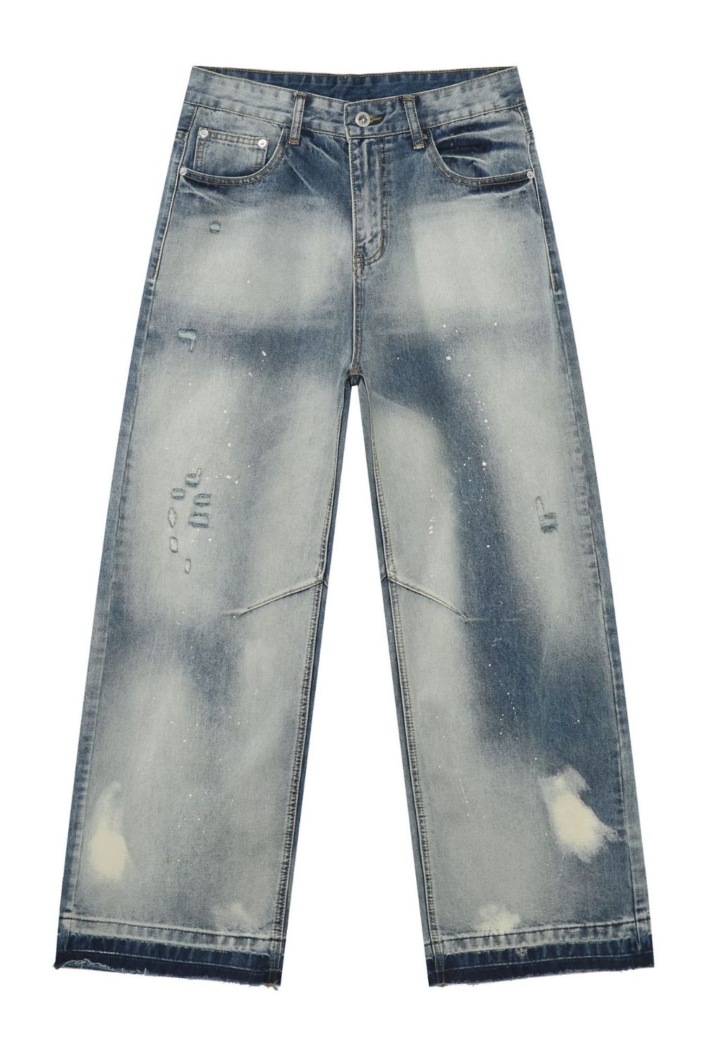 Men's Distressed Wide Leg Jeans - S. M. & Co.