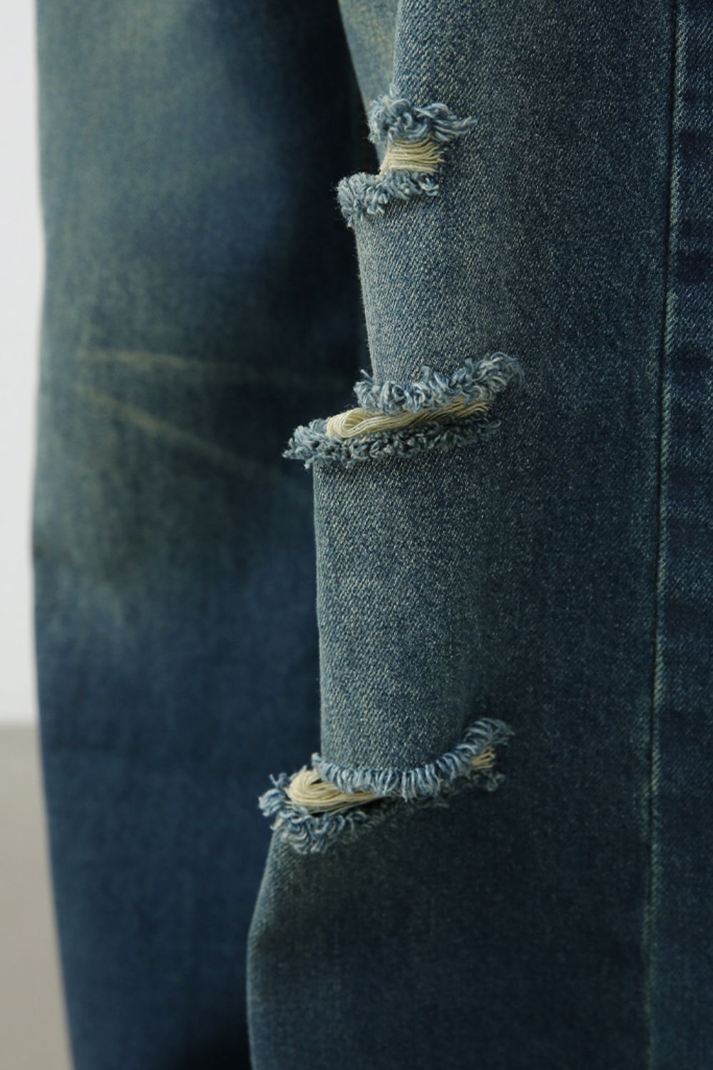 Men's Distressed Wide Leg Jeans - S. M. & Co.