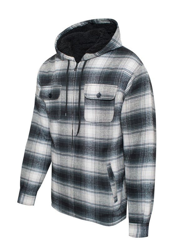 Men's Flannel Sherpa Lining Jacket - S. M. & Co.