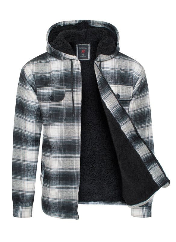 Men's Flannel Sherpa Lining Jacket - S. M. & Co.