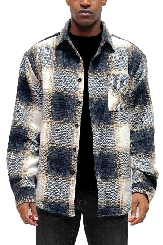 Mens Flannel Shirt Jacket Shacket - S. M. & Co.