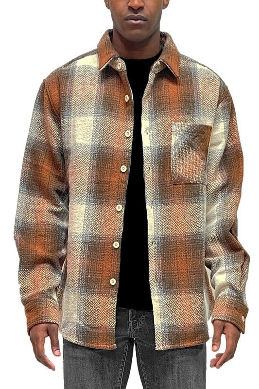 Mens Flannel Shirt Jacket Shacket - S. M. & Co.