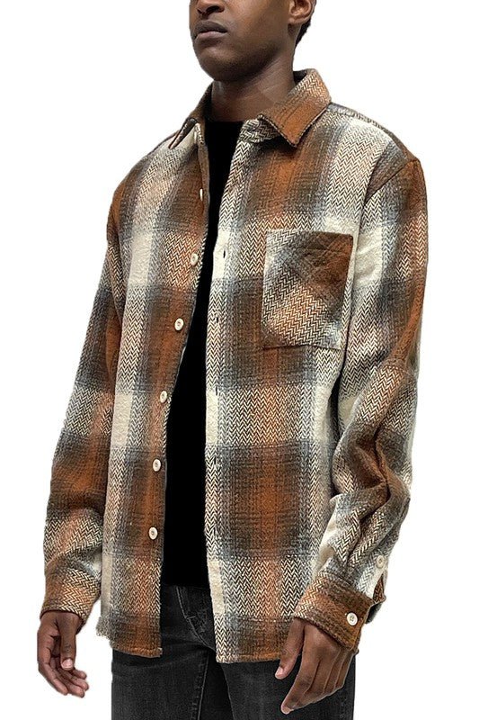 Mens Flannel Shirt Jacket Shacket - S. M. & Co.