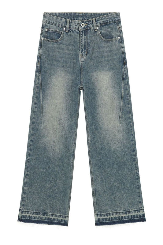 Men's Frayed Hem Jeans with Pockets - S. M. & Co.